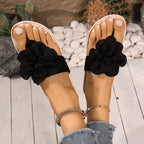 Damen Modische Slipper mit floraler Applikation R&B