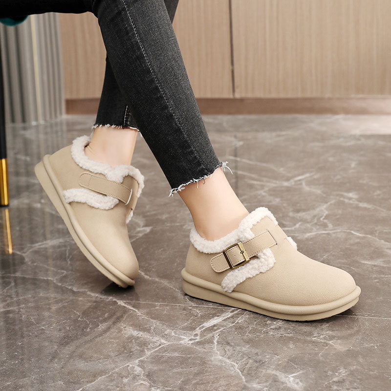 Damen Hausschuhe mit warmem Fleece-Futter und verstellbarem Riemen R&B