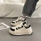 Damen modische Sneakers mit durchgehendem Plateau und elastischen Schnürsenkeln