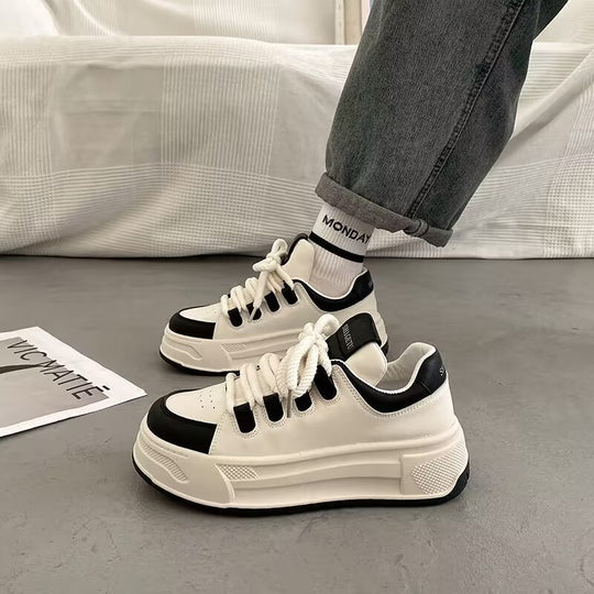 Damen modische Sneakers mit durchgehendem Plateau und elastischen Schnürsenkeln R&B