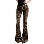 Damen Flared Leopardenmuster Hose R&B