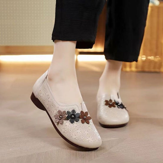 Damen Slip-On Ballerinas mit floralem Dekor und komfortablem Fußbett R&B