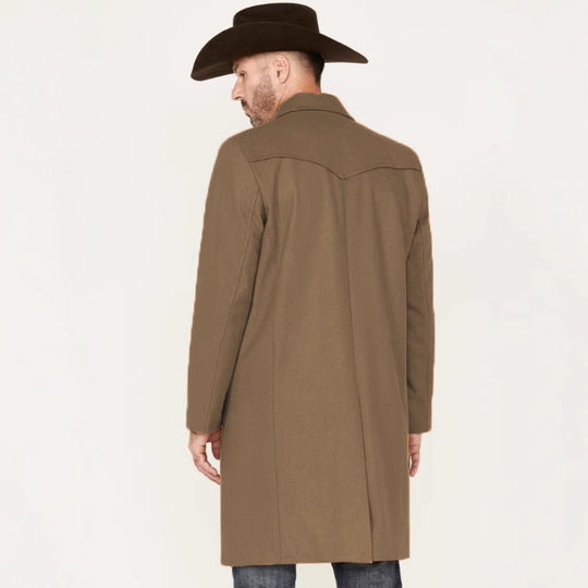 Herren eleganter Langmantel im klassischen Western-Stil mit hochwertigen Details R&B