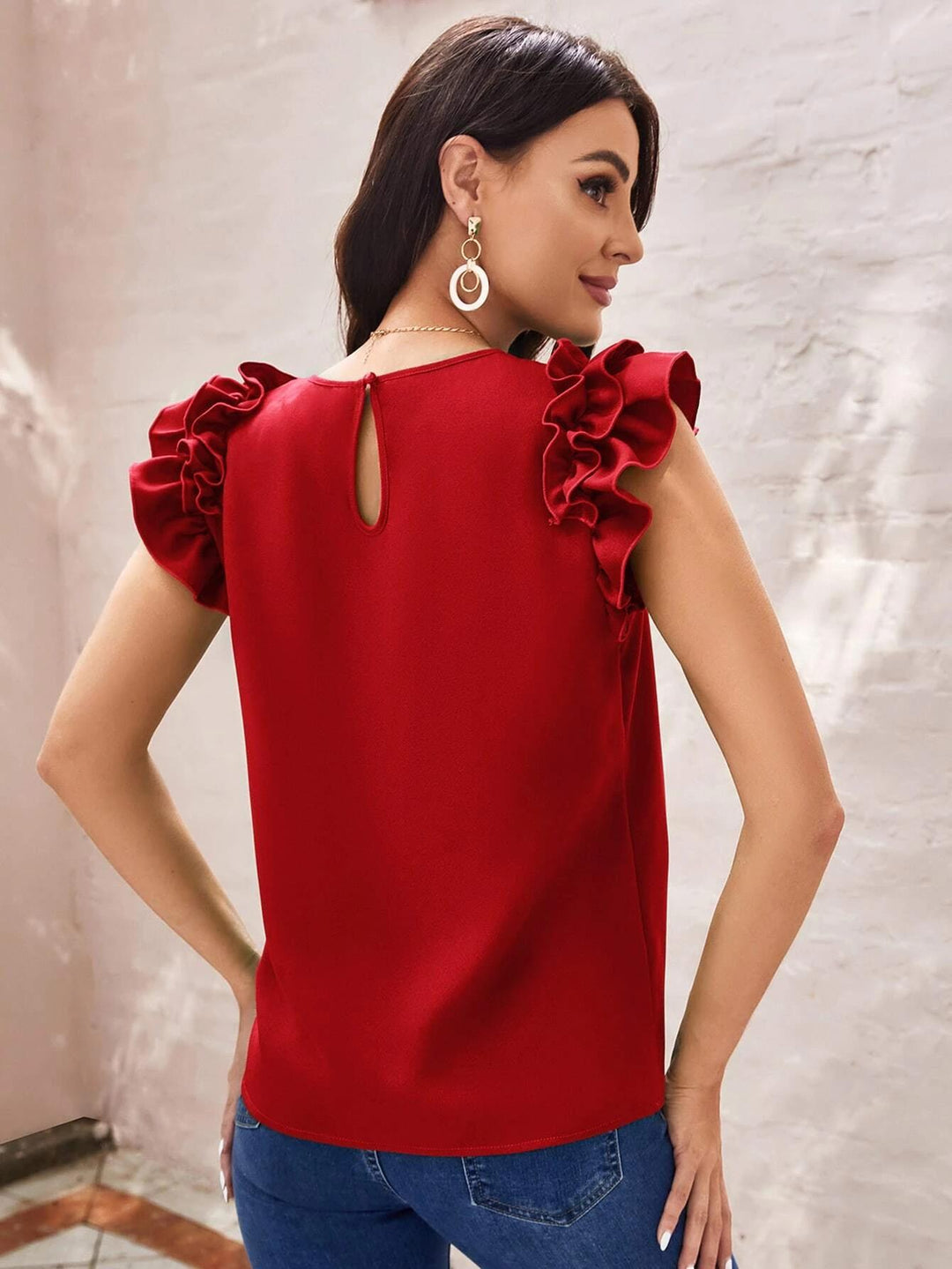 Damen Bluse mit voluminösen Rüschendetails R&B