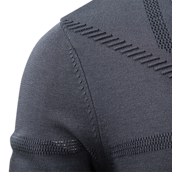 Herren Langarm Poloshirt mit modernem Strukturdesign