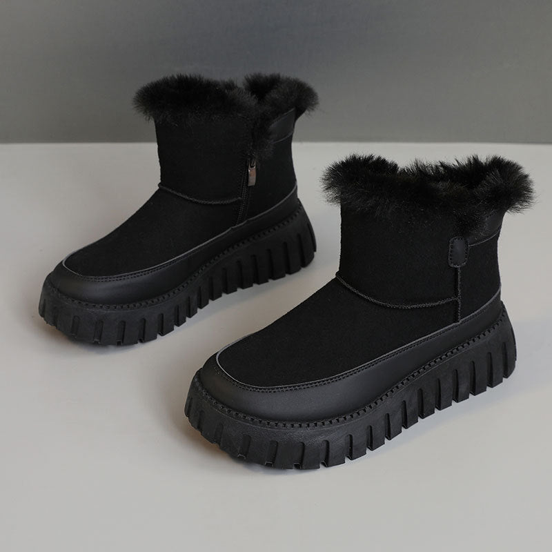 Damen Winter boots mit warmem Kunstfell und rutschfester Sohle R&B