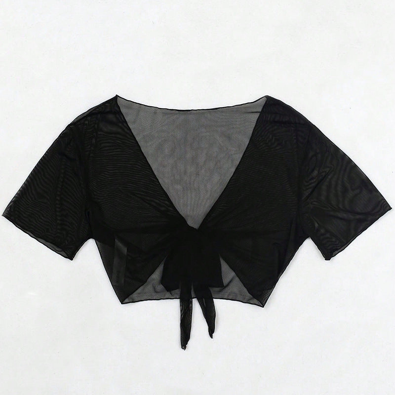 Damen Kurzes Transparentes Oberteil R&B