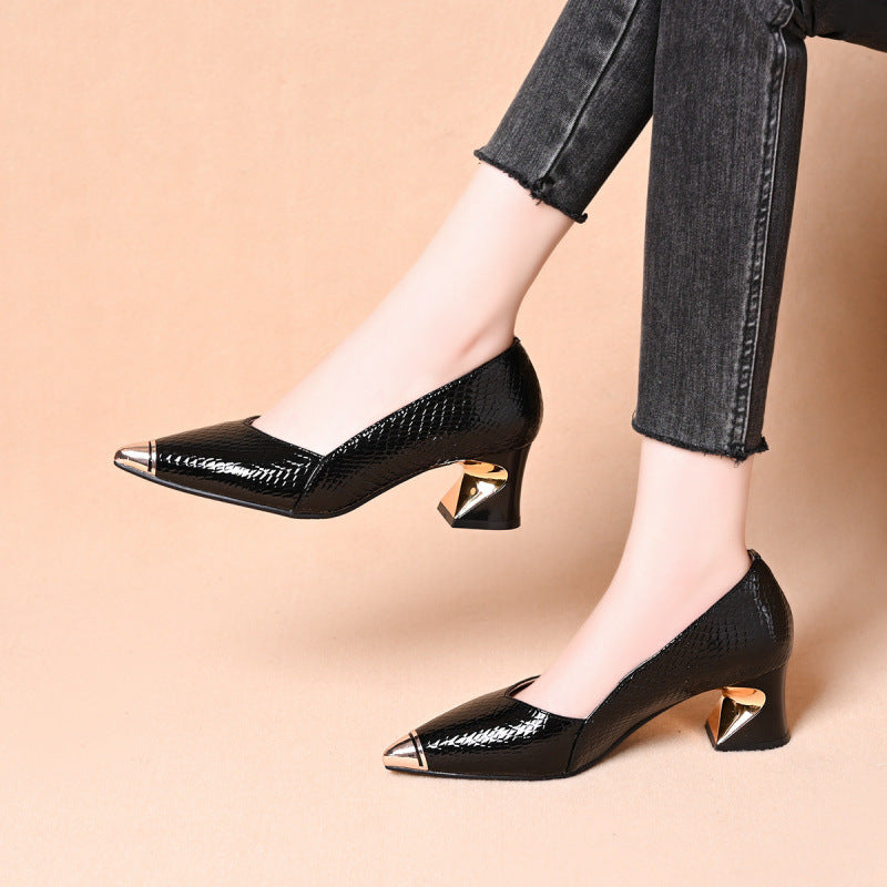 Damen Elegante Pumps mit innovativem geometrischem Absatz R&B
