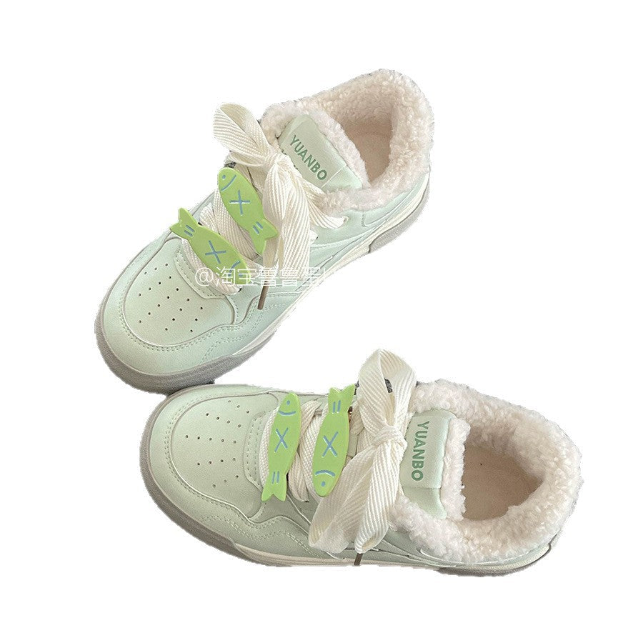 Damen Bequeme Sneaker mit kuscheligem Innenfutter und modischen Schnürdetails