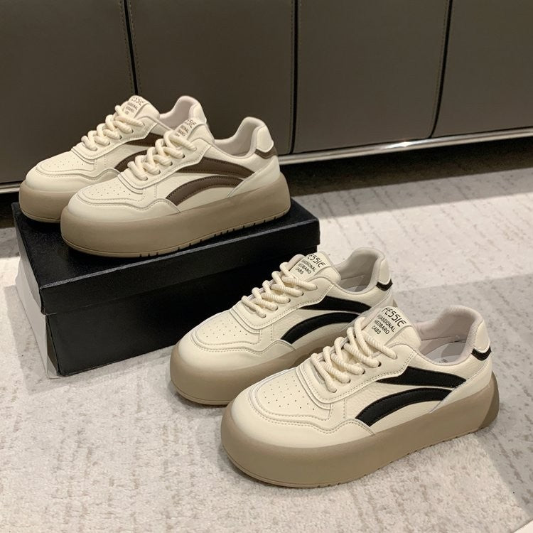 Damen Sneakers mit hoher Plateausohle und atmungsaktiver Oberflächenstruktur R&B