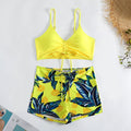 Damen Bikiniset mit raffiniertem Bindedetail und lässiger Shorts