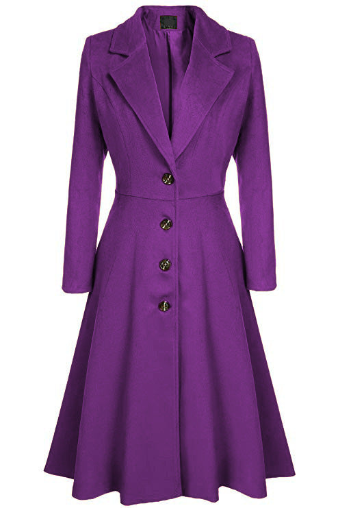 Damen eleganter Trenchcoat mit strukturiertem Fleece und kunstvollen Knopfdetails R&B