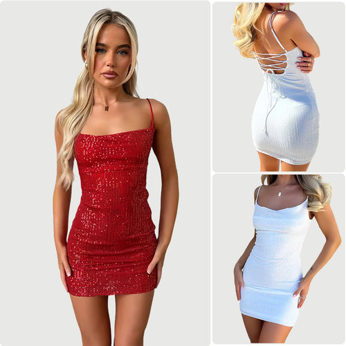 Damen Glitzerndes Cocktailkleid mit schmalem Schnitt und schimmernden Details R&B
