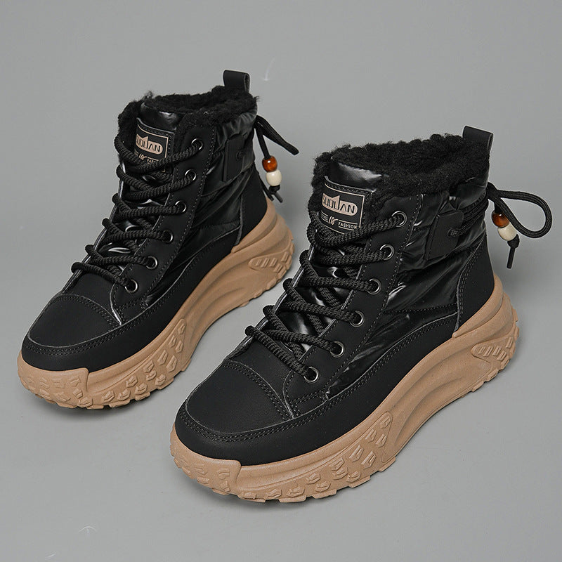 Damen modische hohe Sneakers mit isolierendem Futter und rutschfester Sohle R&B