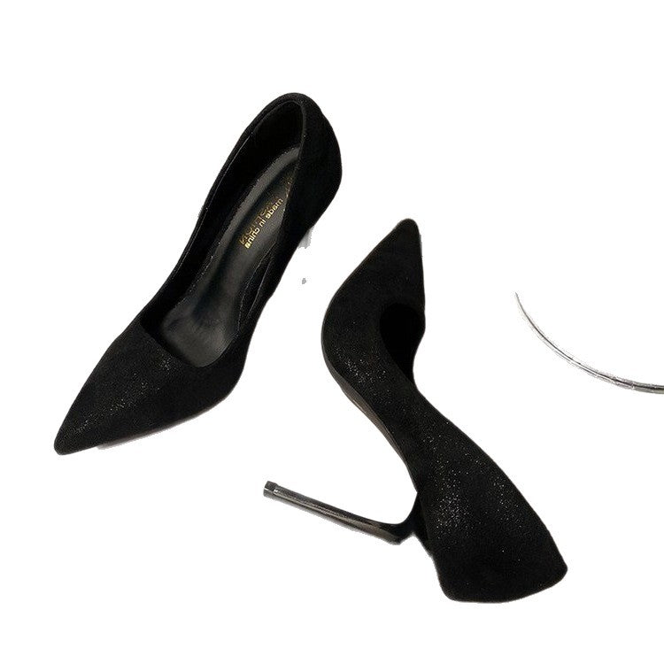 Damen elegante spitze Pumps mit feinem Veloursleder R&B