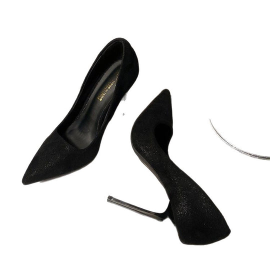 Damen elegante spitze Pumps mit feinem Veloursleder R&B
