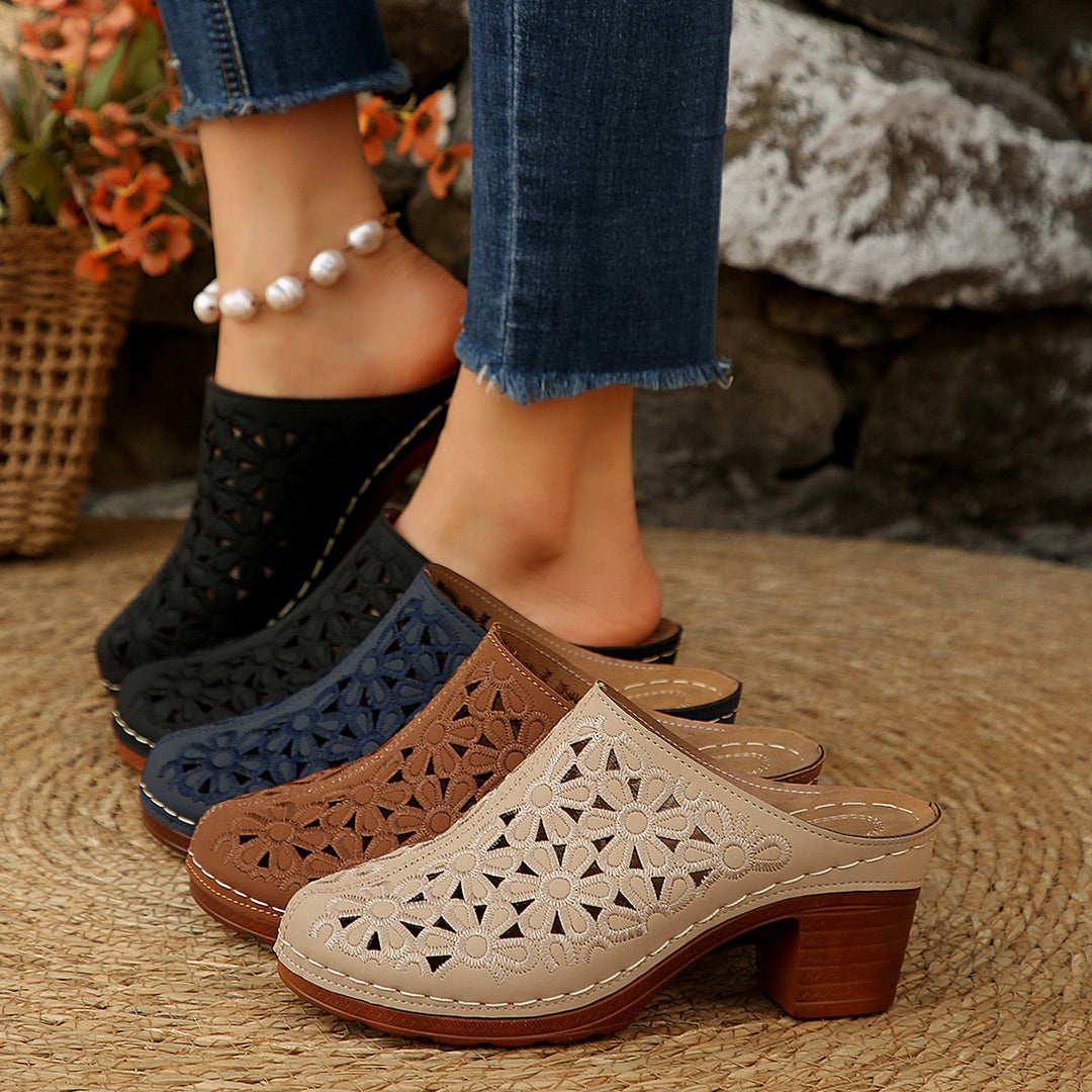 Damen Blumenschnitt Clogs R&B