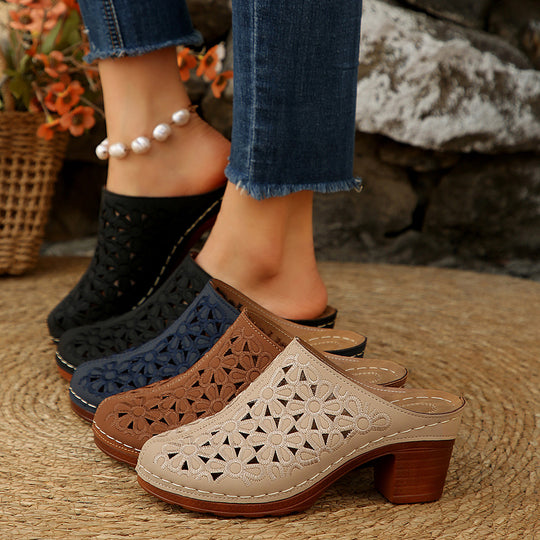Damen Blumenschnitt Clogs R&B