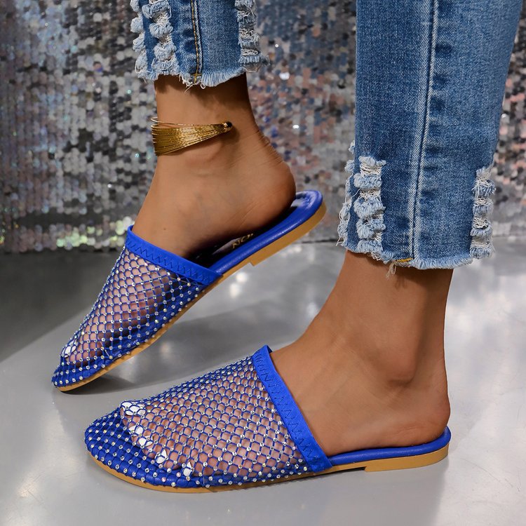 Damen Komfortable Slipper mit funkelndem Netzdesign und anatomischer Fußbettung R&B
