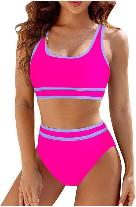 Damen Hochtailliertes Sport-Bikini-Set R&B