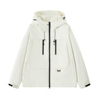 Herren wasserabweisende Outdoor-Jacke mit verstellbarer Kapuze und multifunktionalen Taschen R&B
