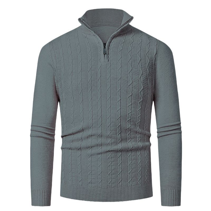 Herren hoher Kragen Strickpullover R&B