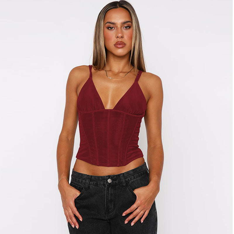 Damen Elegant geschnittenes Bustier-Top mit Spaghetti-Trägern R&B