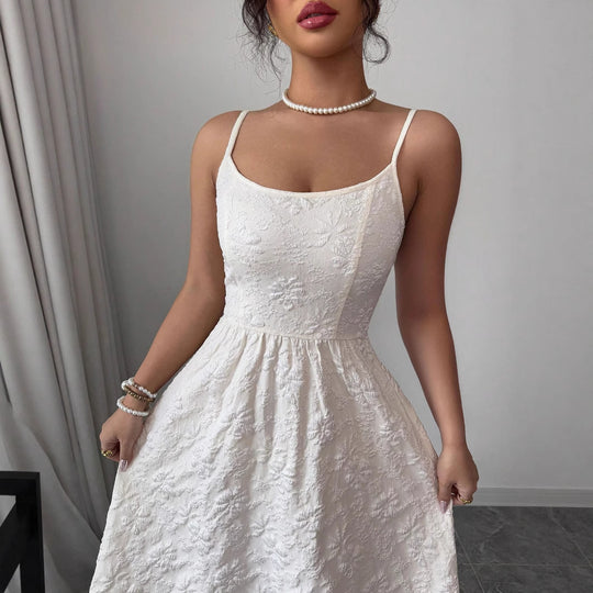 Damen Midikleid mit zarter Blumenstickerei R&B