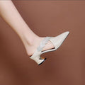 Damen Slingback-Pump mit dekorativem Riemendesign und funkelnden Akzenten R&B