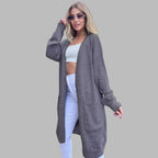 Damen Grobstrick-Cardigan mit großzügigen Taschen und offenem Schnitt R&B