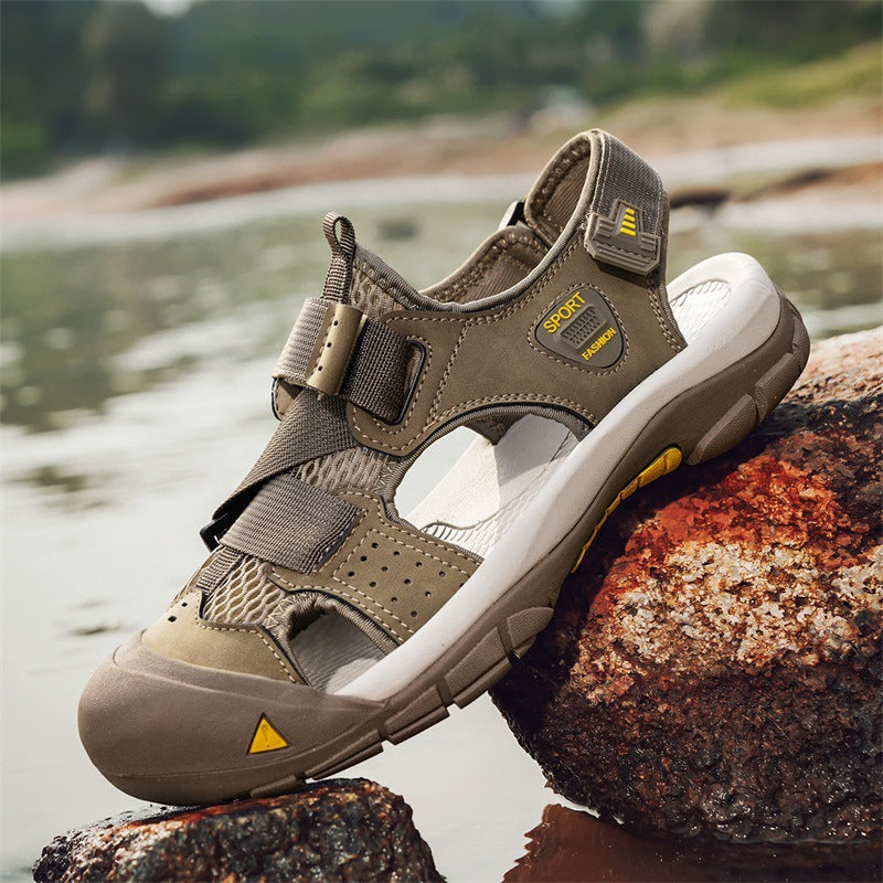 Herren Sportliche Outdoor-Sandalen mit verstellbarem Riemen und rutschfester Sohle R&B