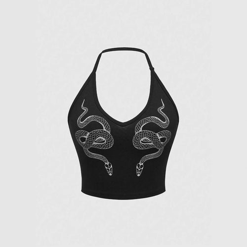 Damen Crop Top mit Schlangendesign R&B
