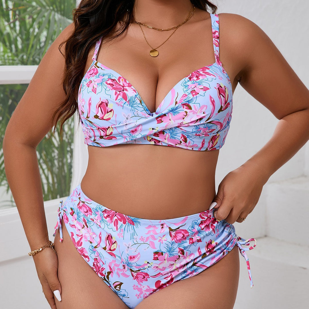Damen Triangel-Bikini-Set mit rüschenbedecktem Höschen R&B