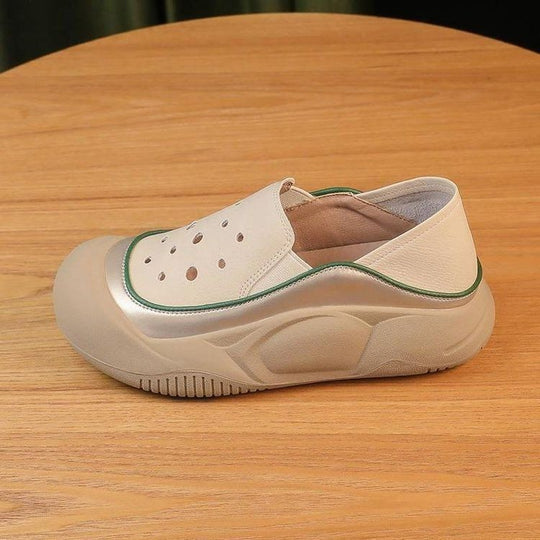 Damen modische Slip-On-Crocks mit atmungsaktiver Mesh-Oberfläche und rutschfester Sohlenkonstruktion R&B