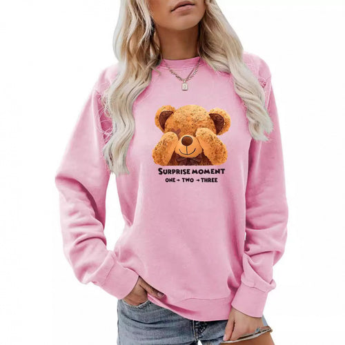 Damen Freizeitpullover mit süßem Bärenmotiv R&B