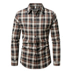 Herren kariertes Langarmhemd aus weichem Flanell R&B