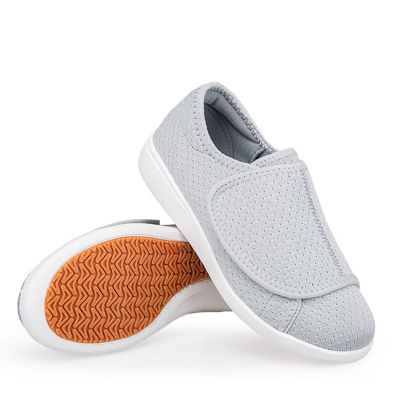 Herren nan orthopädischer Pantoffel mit verstellbarem Klettverschluss, atmungsaktivem Mesh und stoßdämpfender Schaumstoffsohle R&B