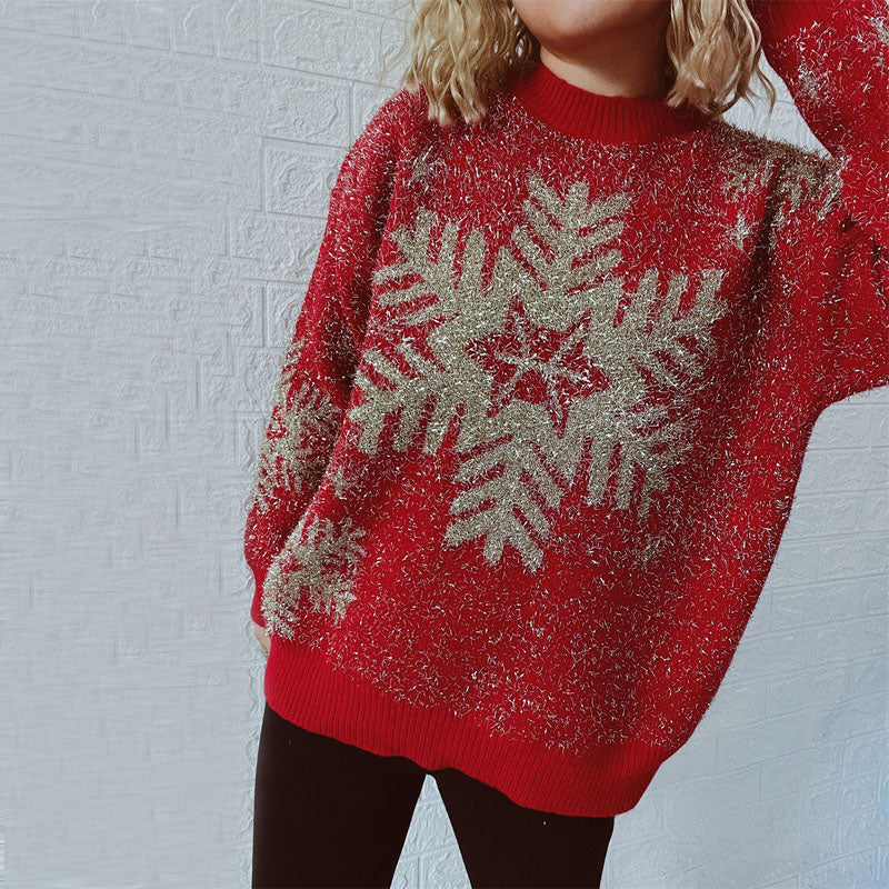 R&B | Weihnachtlicher Strickpullover Mit Festlichem Motiv