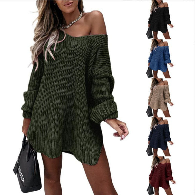 Damen Oversized Strickkleid R&B