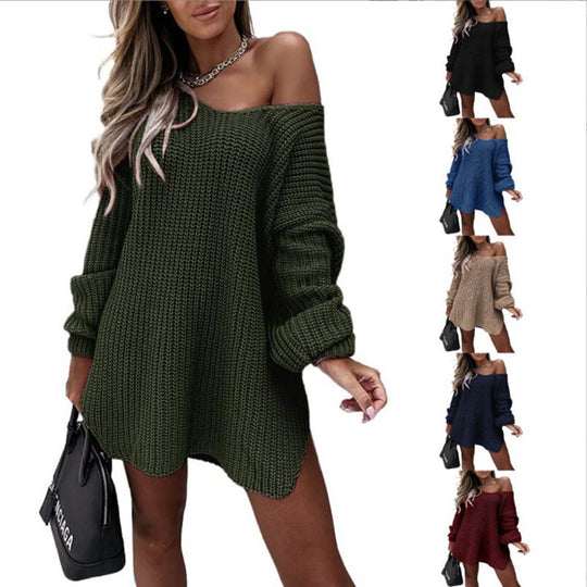 Damen Oversized Strickkleid R&B