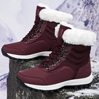 Damen Winterstiefel mit weichem Kunstfellkragen und rutschfester Laufsohle R&B