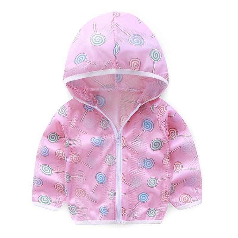 Unisex nan atmungsaktive Netz Kapuzen-Sonnenjacke für Säuglinge mit Reißverschluss und verspieltem Elefantenmotiv R&B