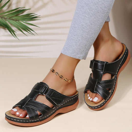 Damen Komfortable Sandalen mit atmungsaktiven Riemen und verstellbarem Verschluss R&B