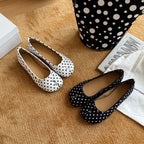 Damen elegante Ballerinas mit modischem Punktedesign und komfortabler Innensohle R&B