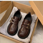 Damen Schnürschuhe mit doppeltem Riemen und modischem Plateau R&B
