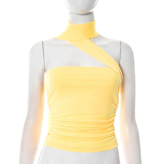 Damen asymmetrisches Trägershirt mit Raffungen R&B