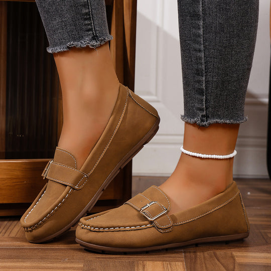 Damen Mokassins mit modischem Schnallen-Design und komfortabler Sohle R&B