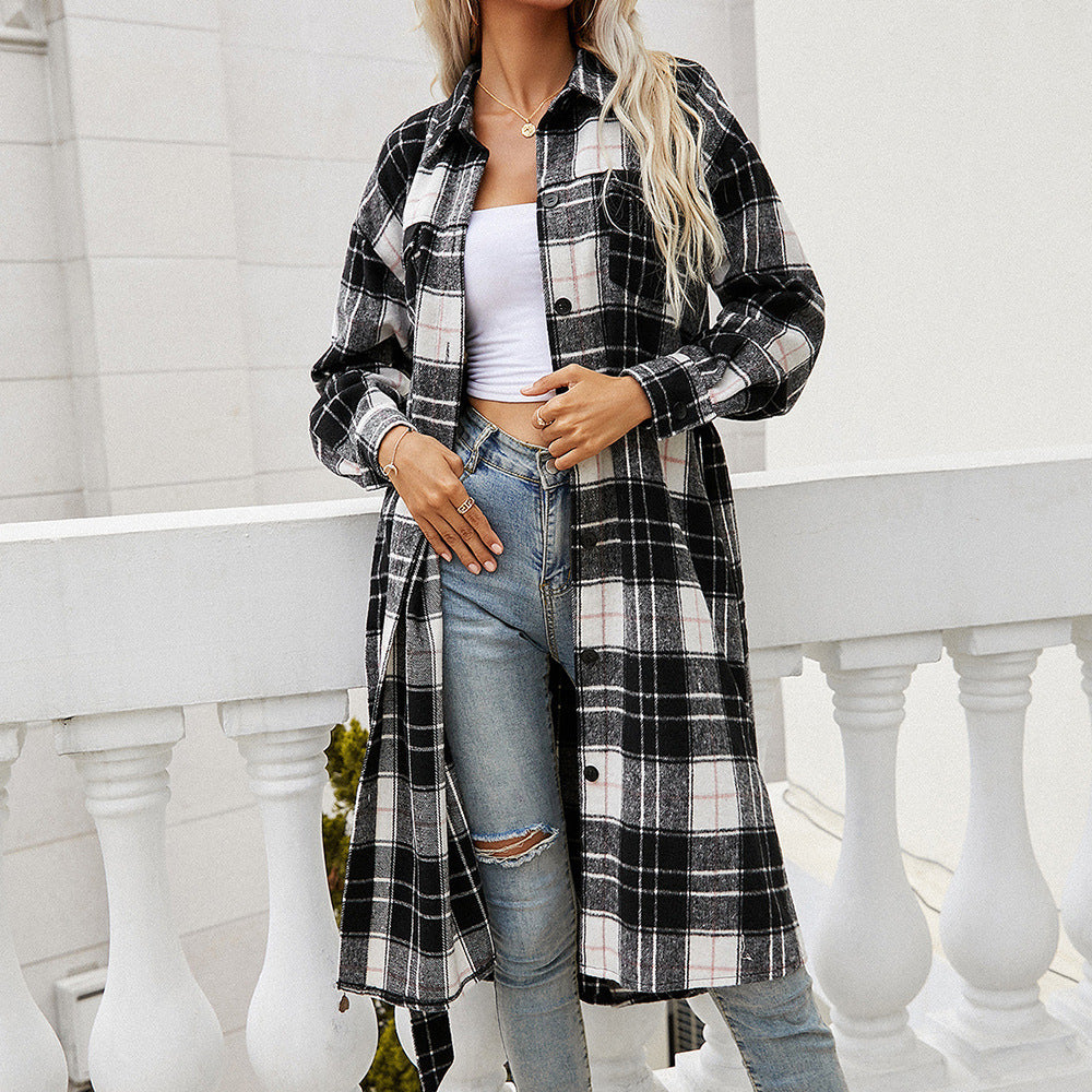 Damen Langarmhemd aus Flanell mit Karomuster R&B
