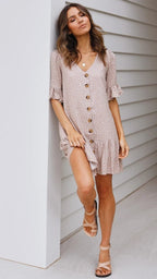 Damen Sommerkleid mit süßem Punkte-Muster R&B
