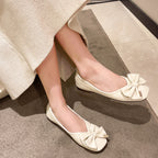 Damen elegante Ballerinas mit Schleifen-Detail und funkelndem Schmuck R&B